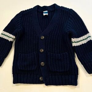 12-18 Month Button Down Navy and White/Green Old Navy Cardigan Sweater